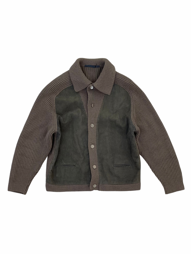 70s suede wool knit jacket