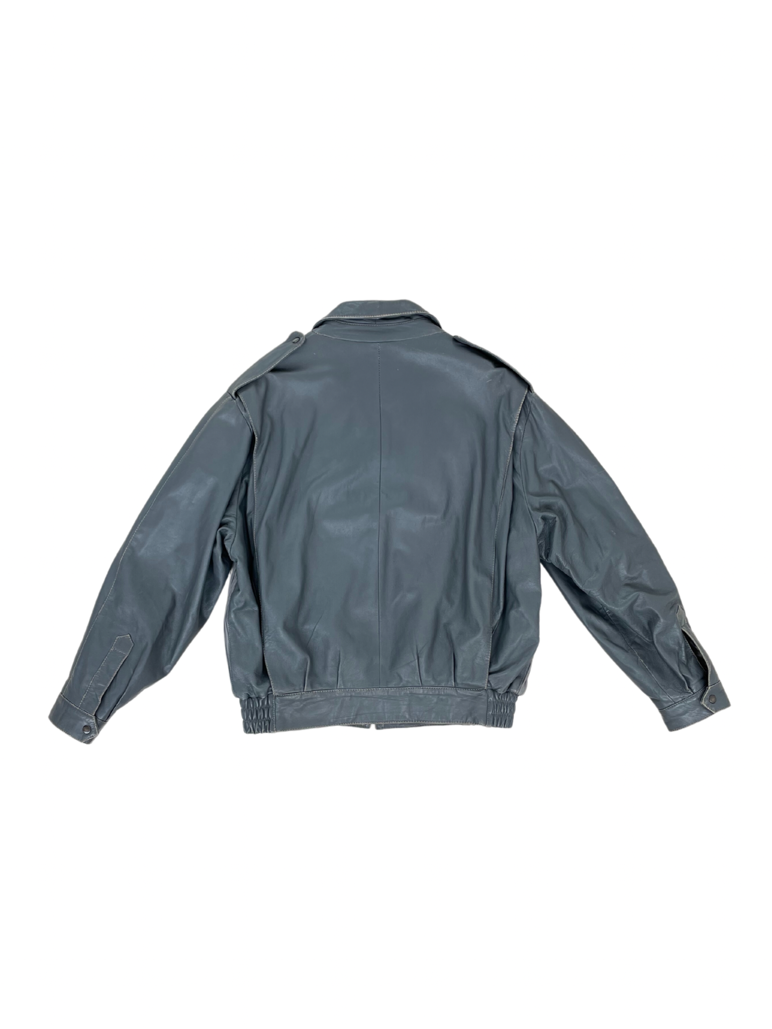 Pleated leather jacket